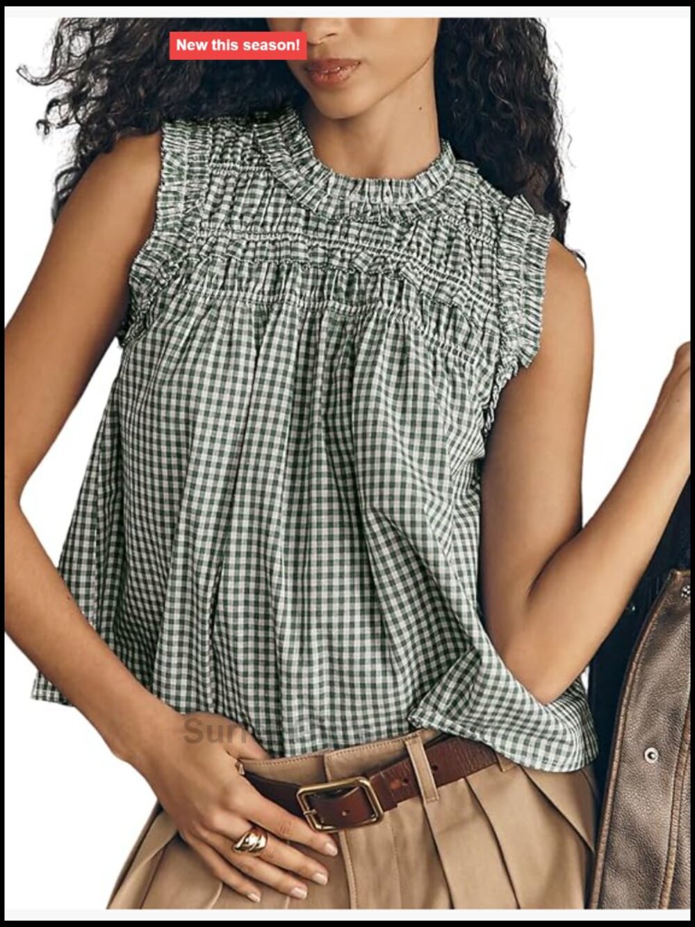 Women's Plaid Babydoll Peplum Tank Top Cotton Sleeveless Cute Summer Blouse